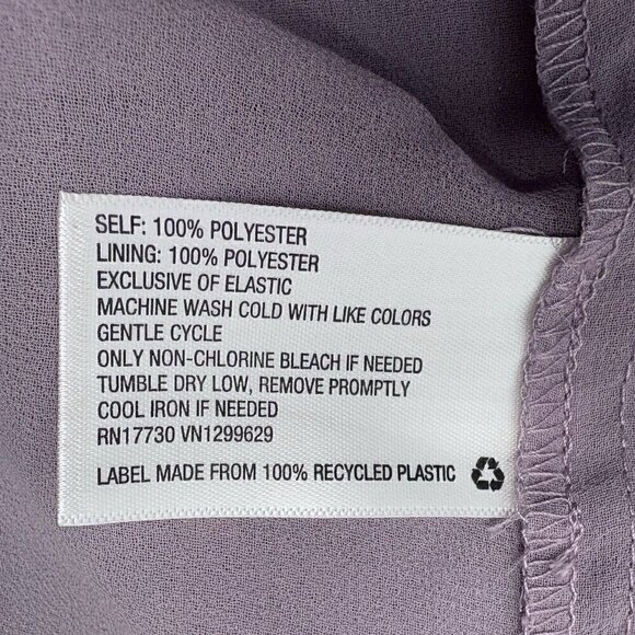 Sheer Long Bell Sleeve Lilac Mauve Flowy Peasant Blouse Gold Pattern Women’s M - Picture 8 of 8